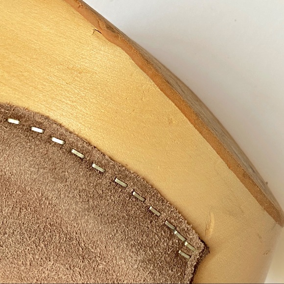 Free People Jeffrey Campbell sweet Jane taupe tan suede wood platform clog heels - Picture 10 of 13